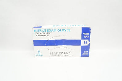 Strong 1003 Nitrile Exam Gloves, Chemo Tested, Powder Free M - Box of 200